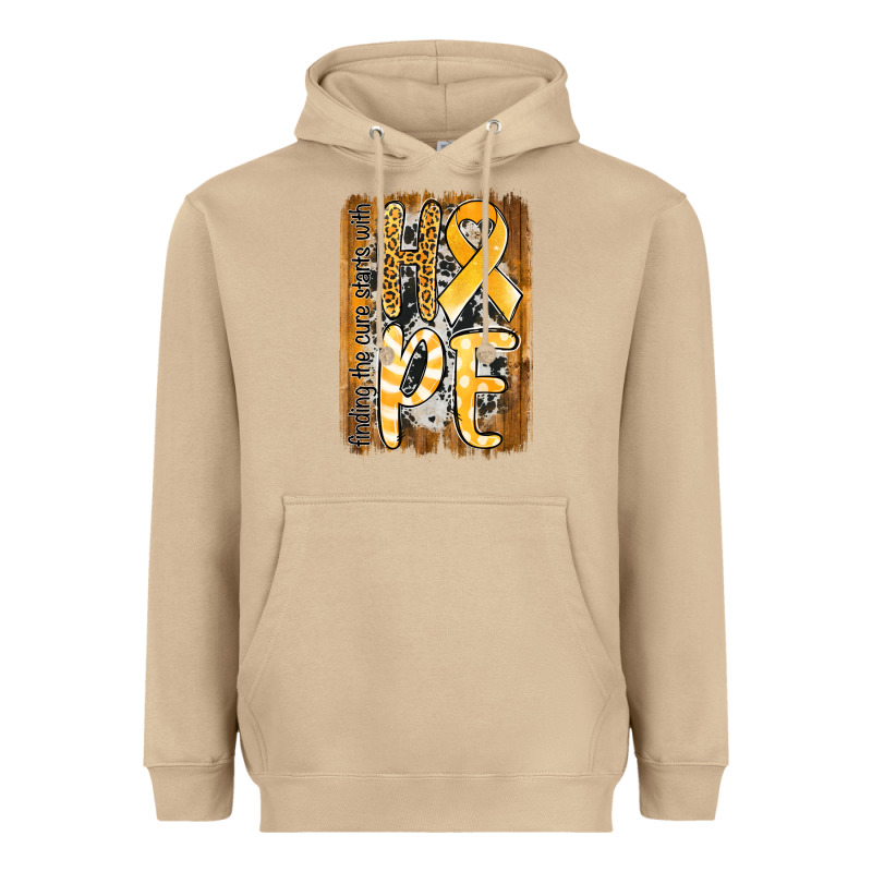 Finding The Cure Starts With Hope Childhood Cancer Awareness  With Bac Heavyweight Hoodie by Jasminsmagicworld | Teevron