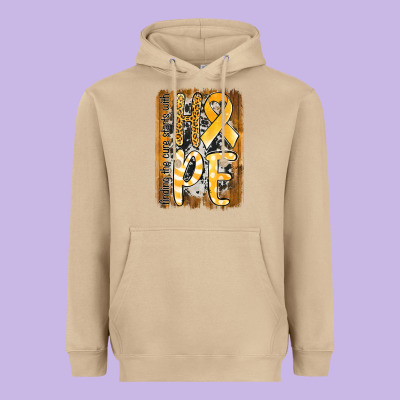 Finding The Cure Starts With Hope Childhood Cancer Awareness  With Bac Heavyweight Hoodie Designed By Jasminsmagicworld