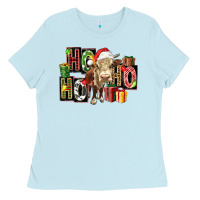 Baby Blue ho ho ho heifer Ladies Tee - FaDigitalArtStudio