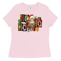 Bubblegum Pink ho ho ho heifer Ladies Tee - FaDigitalArtStudio