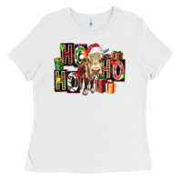 White ho ho ho heifer Ladies Tee - FaDigitalArtStudio