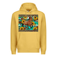 Antique Gold western horse sunflowers Premium Hoodie - Artiststas