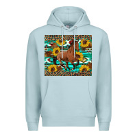 Blue Mist western horse sunflowers Premium Hoodie - Artiststas