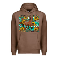 Chestnut western horse sunflowers Premium Hoodie - Artiststas
