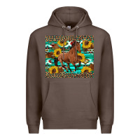 Coffee western horse sunflowers Premium Hoodie - Artiststas