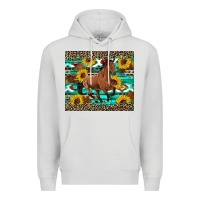 Dove Grey western horse sunflowers Premium Hoodie - Artiststas