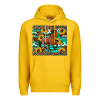 Lemon western horse sunflowers Premium Hoodie - Artiststas
