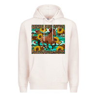 Pale Pink western horse sunflowers Premium Hoodie - Artiststas