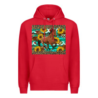 Red western horse sunflowers Premium Hoodie - Artiststas