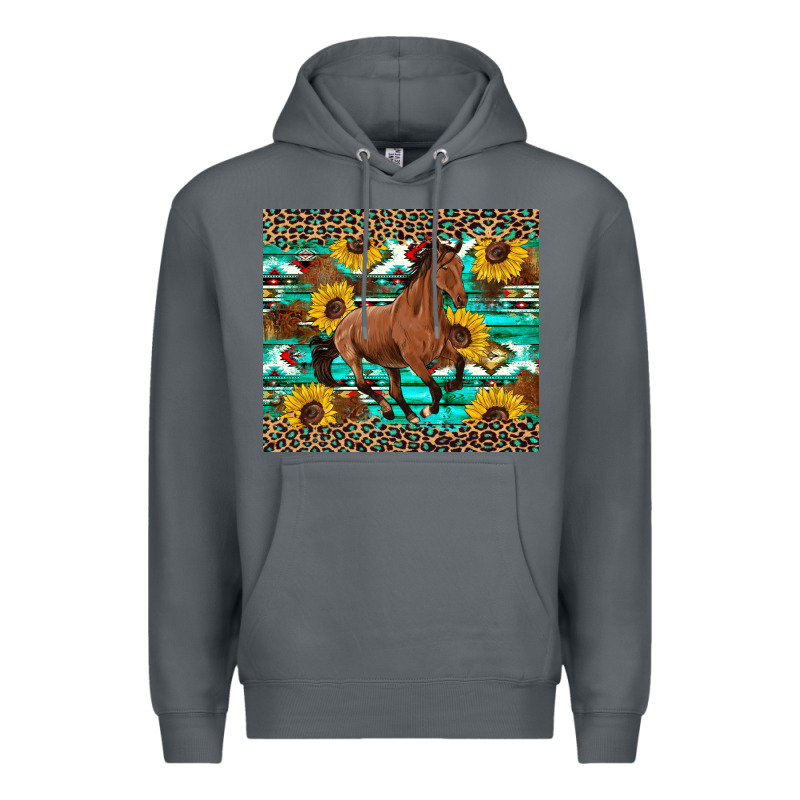 Western Horse Sunflowers Premium Hoodie by Artiststas | Teevron