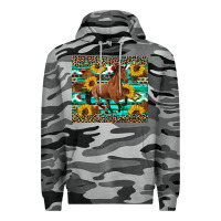 Slate Camo western horse sunflowers Premium Hoodie - Artiststas