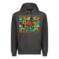 Smoke western horse sunflowers Premium Hoodie - Artiststas