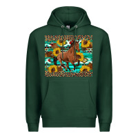 Sports Green western horse sunflowers Premium Hoodie - Artiststas