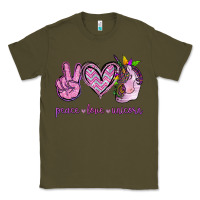 Army Green Peace Love Unicorn Classic Tee - Jasminsmagicworld