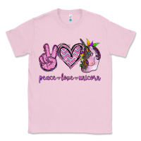 Bubblegum Pink Peace Love Unicorn Classic Tee - Jasminsmagicworld