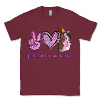 Burgundy Peace Love Unicorn Classic Tee - Jasminsmagicworld