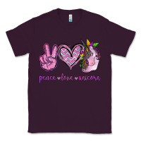 Plum Peace Love Unicorn Classic Tee - Jasminsmagicworld