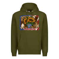 Army Green Patriotic Sunflower God Bless America Premium Hoodie - Jasminsmagicworld