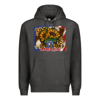 Charcoal Heather Patriotic Sunflower God Bless America Premium Hoodie - Jasminsmagicworld