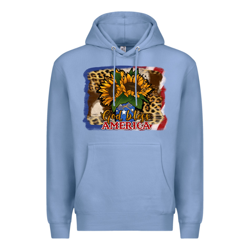 Patriotic Sunflower God Bless America Premium Hoodie by Jasminsmagicworld | Teevron