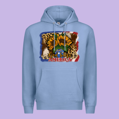 Patriotic Sunflower God Bless America Premium Hoodie Designed By Jasminsmagicworld