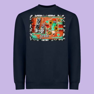 Western Back To School 4th Grade Heavyweight Sweatshirt Designed By Jasminsmagicworld