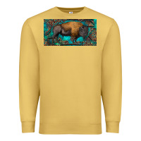 Antique Gold Bison with leopard and turquoise Premium Sweatshirt - RanaPortraitStore