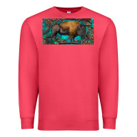 Cardinal Bison with leopard and turquoise Premium Sweatshirt - RanaPortraitStore