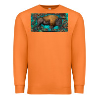 Carrot Bison with leopard and turquoise Premium Sweatshirt - RanaPortraitStore