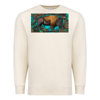 Sandshell Bison with leopard and turquoise Premium Sweatshirt - RanaPortraitStore