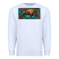 White Bison with leopard and turquoise Premium Sweatshirt - RanaPortraitStore