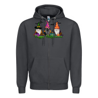 Smoke Happy Halloween Gnome Pumpkin Zipper Hoodie - RanaPortraitStore