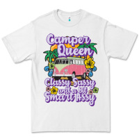 White camp camping camper queen classy sassy and a bit smart assycamper camp Premium Tee - linhVisuals