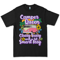 Black camp camping camper queen classy sassy and a bit smart assycamper camp Premium Tee - linhVisuals