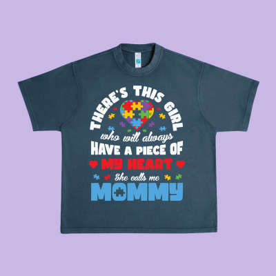Lil Autism Mom Urban Heavy Tee Designed By Cowhidedigitalart