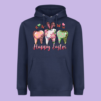 Happy Easter Dental Heavyweight Hoodie Designed By Ranaportraitstore