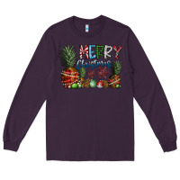 Plum Merry Christmas Long Sleeve Tee - CowhideDigitalArt
