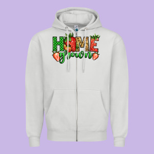 Howe Grown Strawberries Zipper Hoodie Designed By Jasminsmagicworld