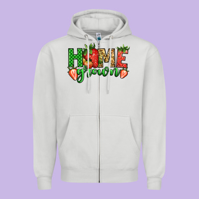 Howe Grown Strawberries Zipper Hoodie Designed By Jasminsmagicworld