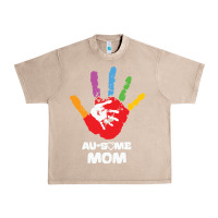 French Oak LIL Autism Mom Urban Heavy Tee - CowhideDigitalArt