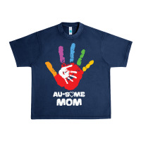 Navy LIL Autism Mom Urban Heavy Tee - CowhideDigitalArt