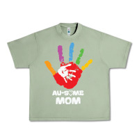 Oil Green LIL Autism Mom Urban Heavy Tee - CowhideDigitalArt