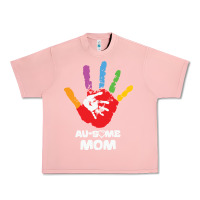 Salmon LIL Autism Mom Urban Heavy Tee - CowhideDigitalArt
