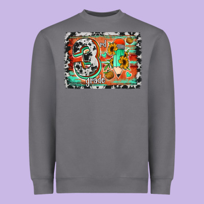 Western Back To School 3rd Grade Heavyweight Sweatshirt Designed By Jasminsmagicworld