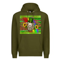 Army Green st patricks sheep sunflowers rainbow serape leopard glitter Premium Hoodie - Artiststas