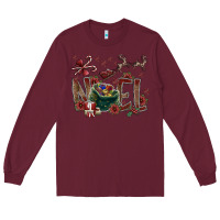 Burgundy noel Long Sleeve Tee - CowhideDigitalArt
