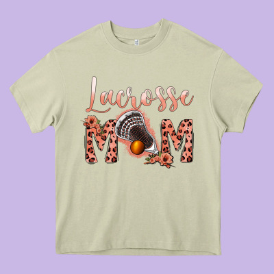 Pink Lacrose Mom Heavy Core Tee Designed By Jasminsmagicworld