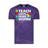 Cloud Purple Teach Love Hope Inspire Vintage Tee - CowhideDigitalArt