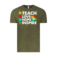 Vintage Olive Teach Love Hope Inspire Vintage Tee - CowhideDigitalArt