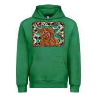 Emerald highland cow western background Urban Hoodie - RanaPortraitStore